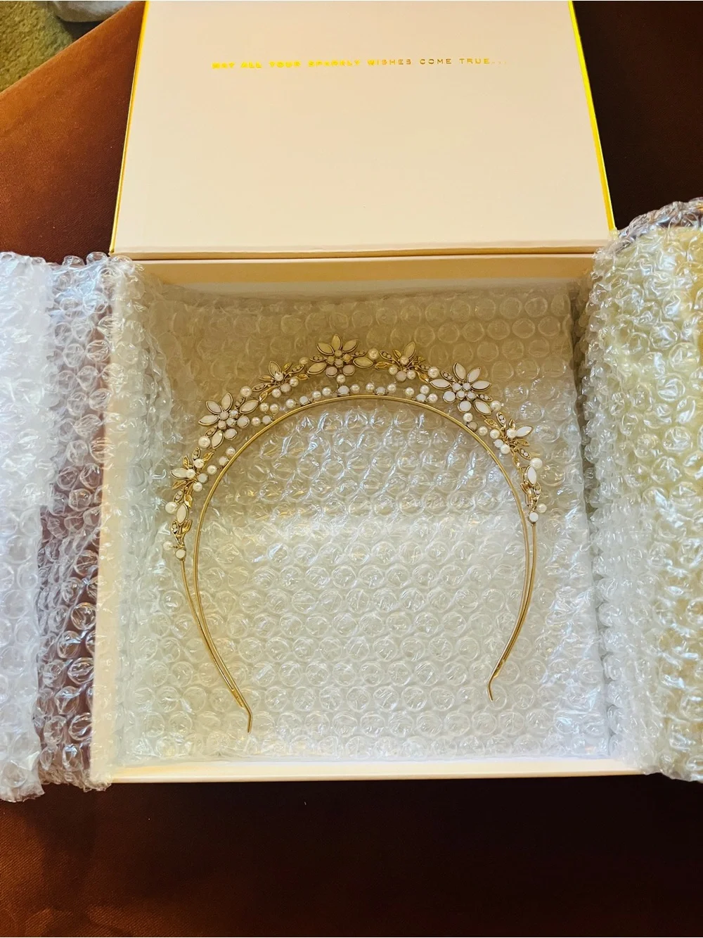 Opal, Crystal and pearl headpiece